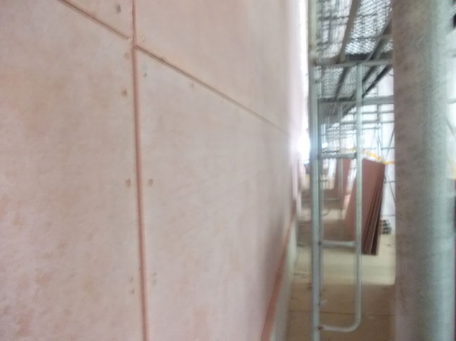 骨架、巖棉、火克板施工