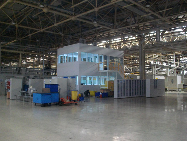 Volkswagen factory workshop foreman soundproof room